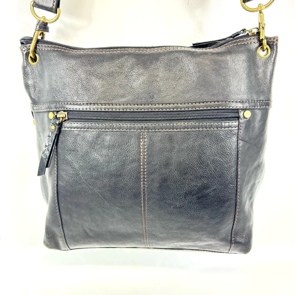 Fossil Shoulder Bag Sasha Black Pebbled Leather Crossbody Bag